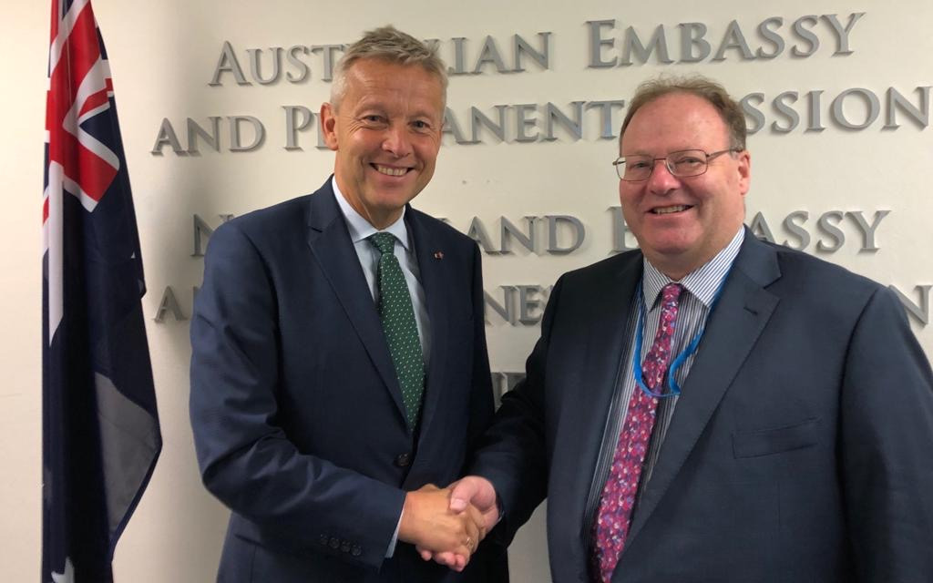 ÖAG-Präsident Reinhold Lopatka zu Gast beim neuen australischen Botschafter